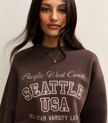 Brown Seattle Logo Sweatshirt | New Look
