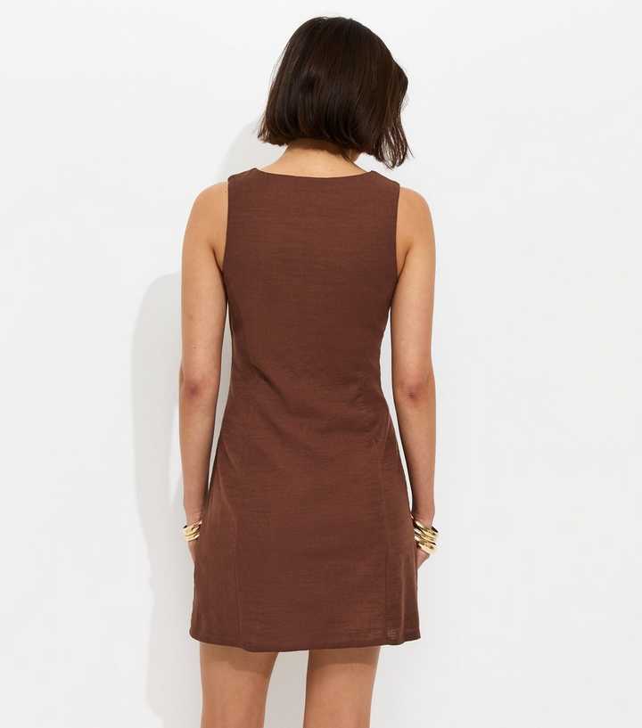 princess polly baby blue dress Buy VERO MODA Brown Button Front Knitted Mini Dress from Next Italy main image 1