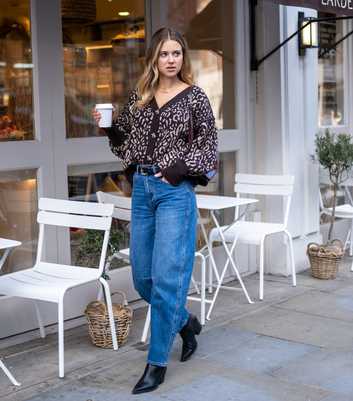 Gini London Bright Mid Rise Barrel Leg Jeans