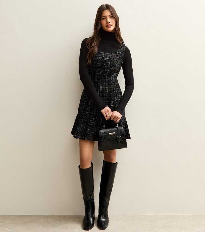 princess polly baby blue dress self-portrait Black Boucle Mini Dress main image 1
