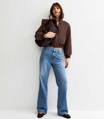 Tall Light Blue Elasticated Waist Wide Leg Jeans
