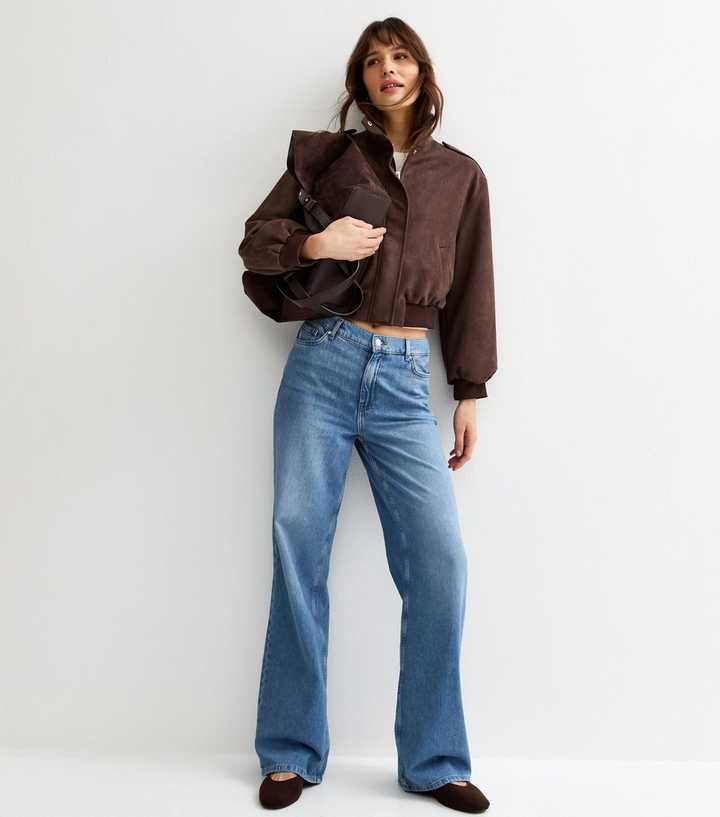 Tall Light Blue Elasticated Waist Wide Leg Jeans