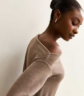 Mink Soft Touch Asymmetrical Slash Neck Tie Top
