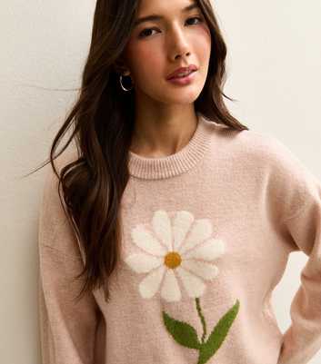 Light Pink Daisy Midweight Knit Jumper