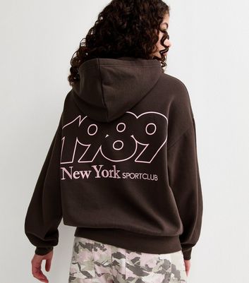 Girls Dark Brown 1989 Sports Club Hoodie