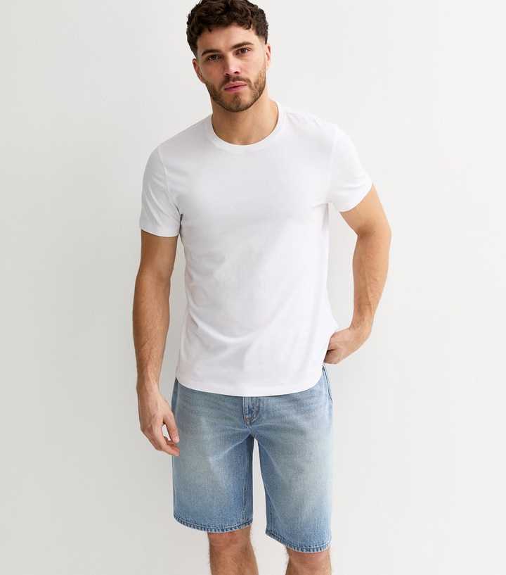 Light Blue Wash Denim Bermuda Shorts
