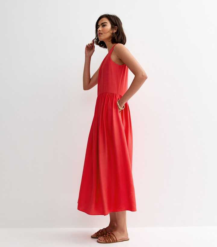 sachin and babi light blue dress Nobody's Child Petite Felicity Bandeau Drop Waist Midi Dress In Red