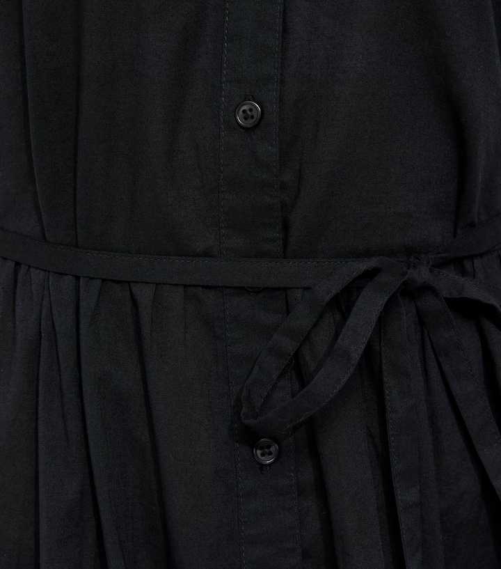 Black Embroidered Smock Midi Dress | New Look
