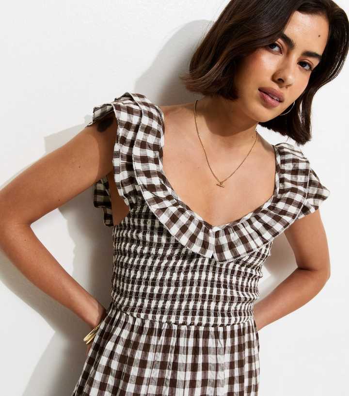 90s fashion dress Toulouse maxi dress in brown main image 1