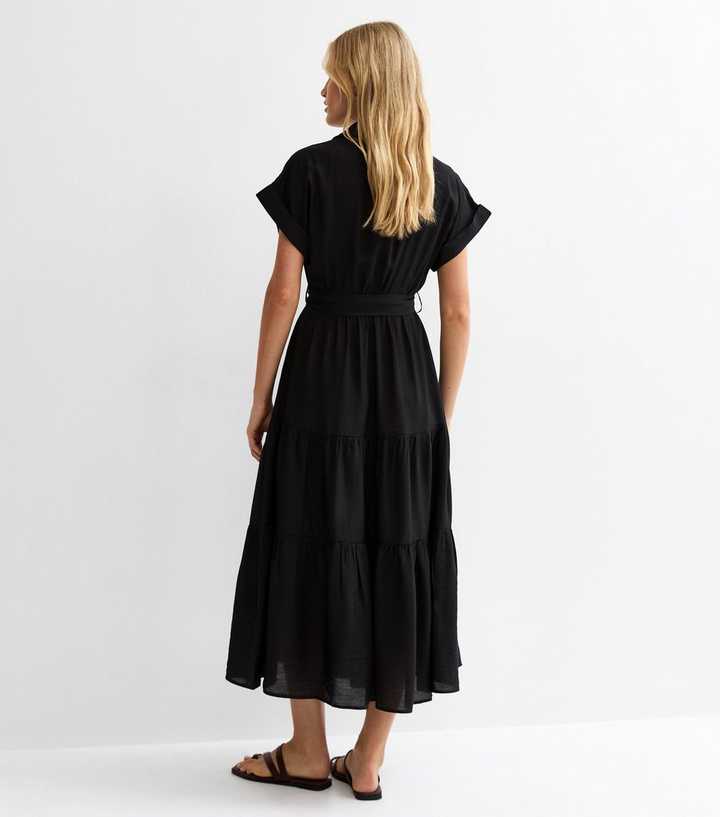 new look tiered midi dress New Look Orange Ruffle Trim Tiered Hem Midi Dress