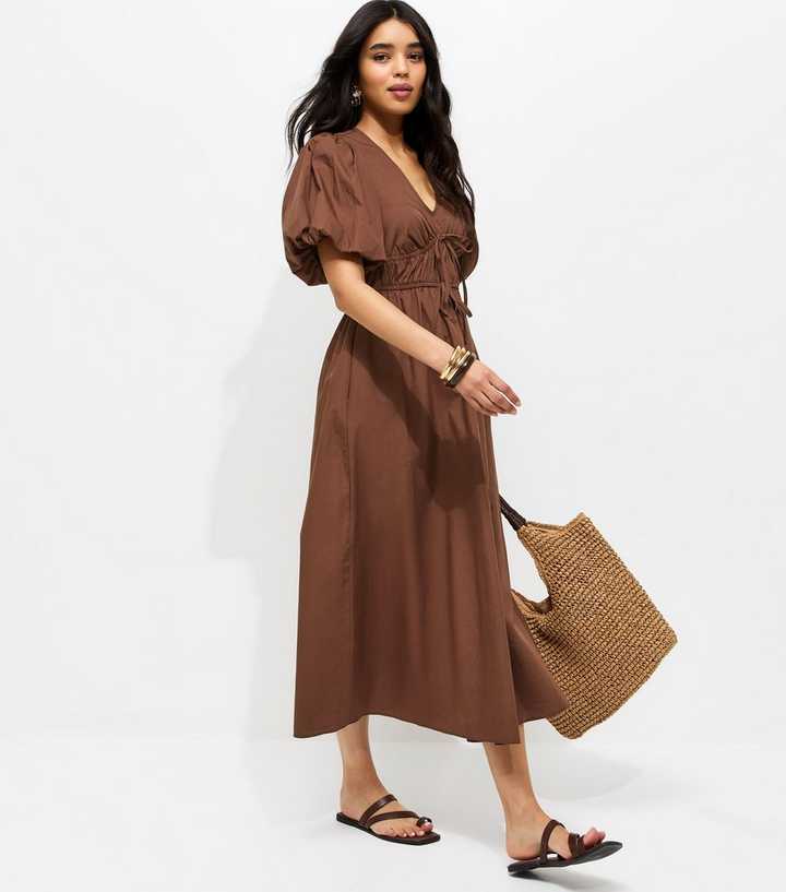 cute birthday dresses Walnut Eyelet Cotton Midi Dress By Band of the Free XS