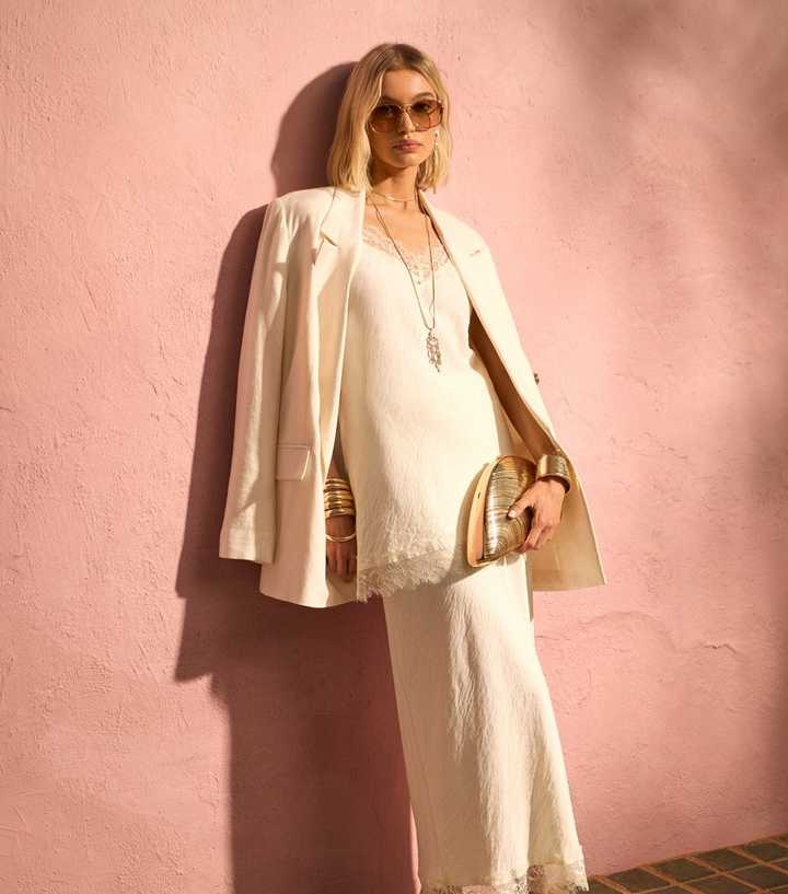 Off White Linen Blend Blazer