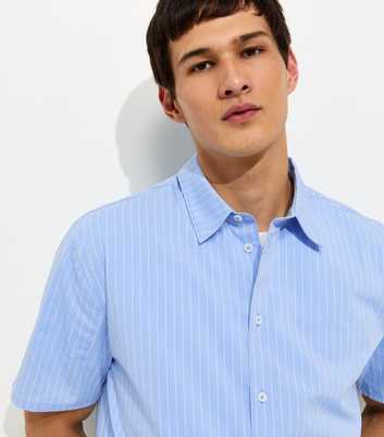 Light Blue Boxy Poplin Stripe Shirt