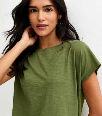 Light Khaki Grown On Sleeve T-Shirt