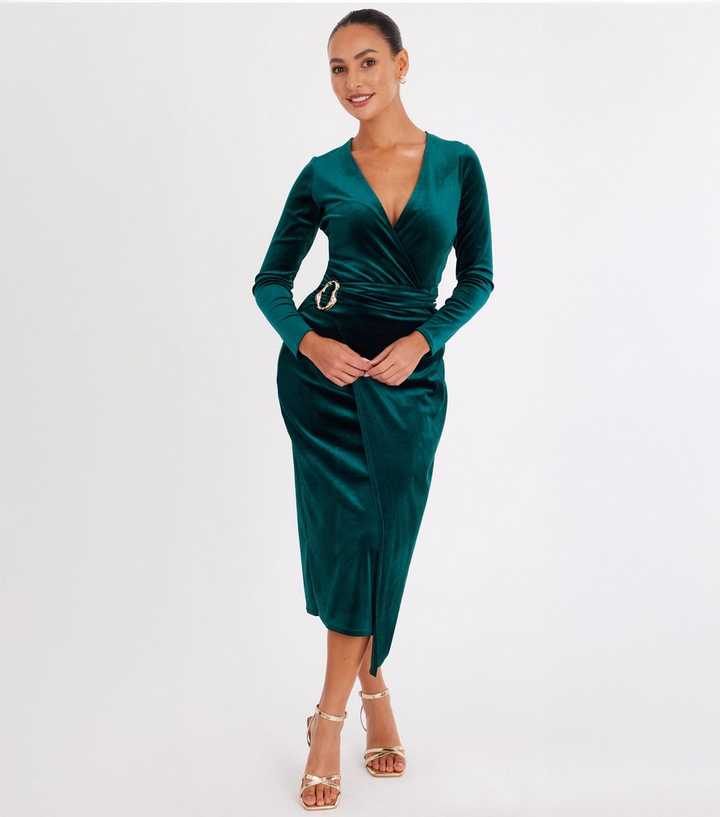 sachin and babi light blue dress Zelda Side Slit Velvet Sequin Gown
