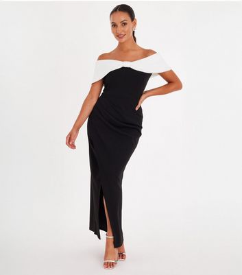 chinese dress ladies Goddiva SCUBA & POLKA MESH BELLA BOW MULTIWAY MAXI DRESS