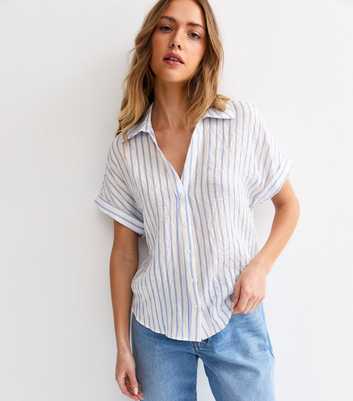 Blue Skinny Stripe Pattern Shirt