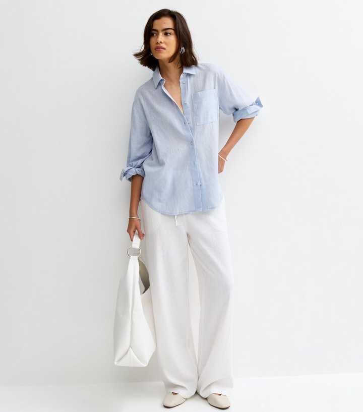 Blue Chambray Relaxed Long Sleeve Shirt