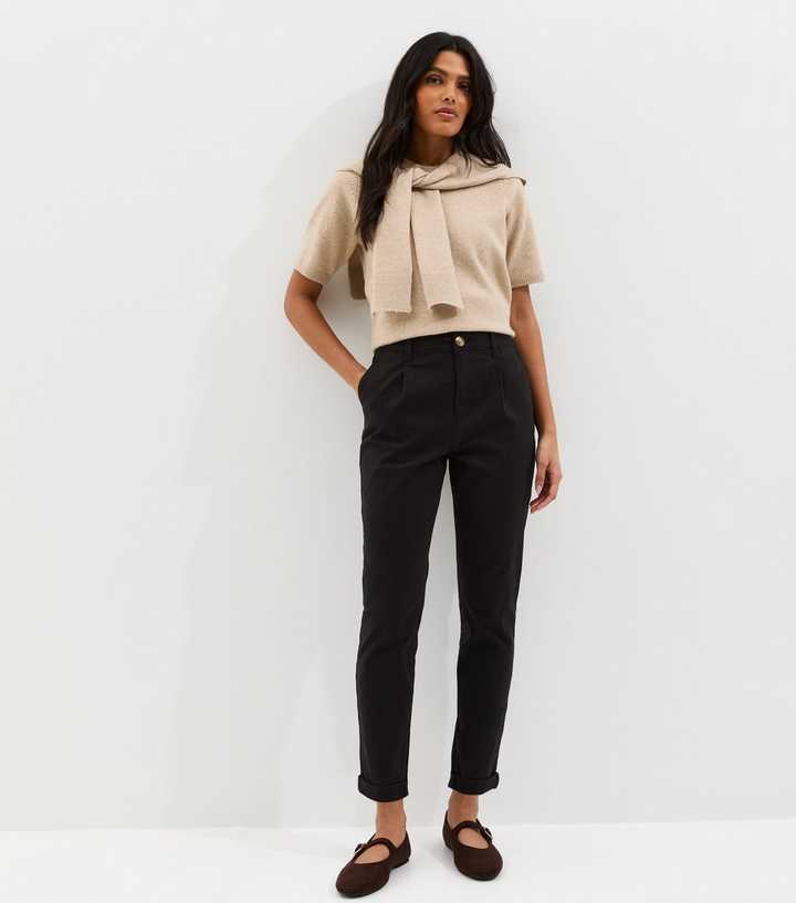 Black Slim Leg Chino Trousers