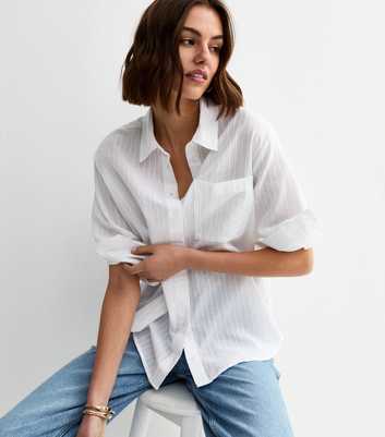 White Stripe Long Sleeve Shirt