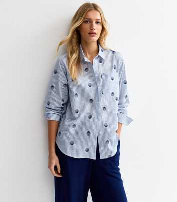 Blue Pinstripe Shell Shirt