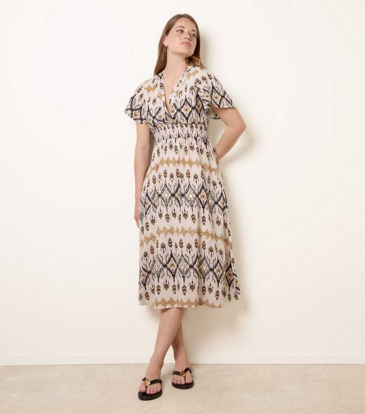 Blue Vanilla Stone Sequin Embellished Wrap Midi Dress