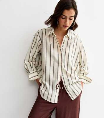 Pink Striped Cotton Long Sleeve Shirt