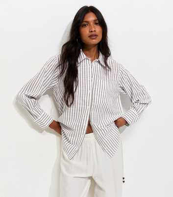 Brown Striped Cotton Shirt