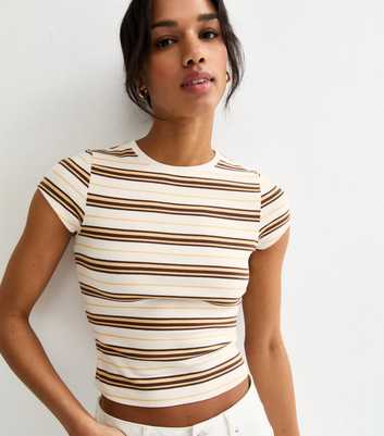 Yellow Cotton Striped Baby Tee T-Shirt