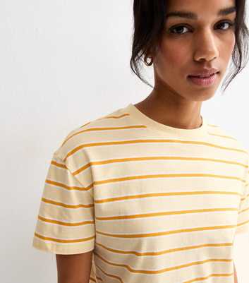 Yellow Cotton Striped T-Shirt