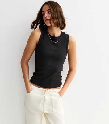Black Ribbed Tank Top