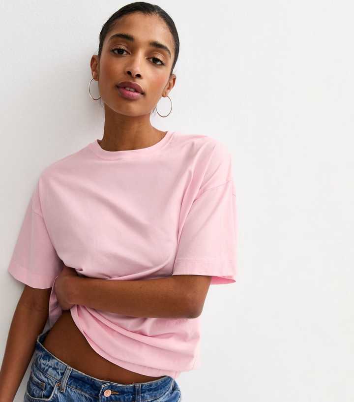 Light Pink Cotton Oversized T-Shirt