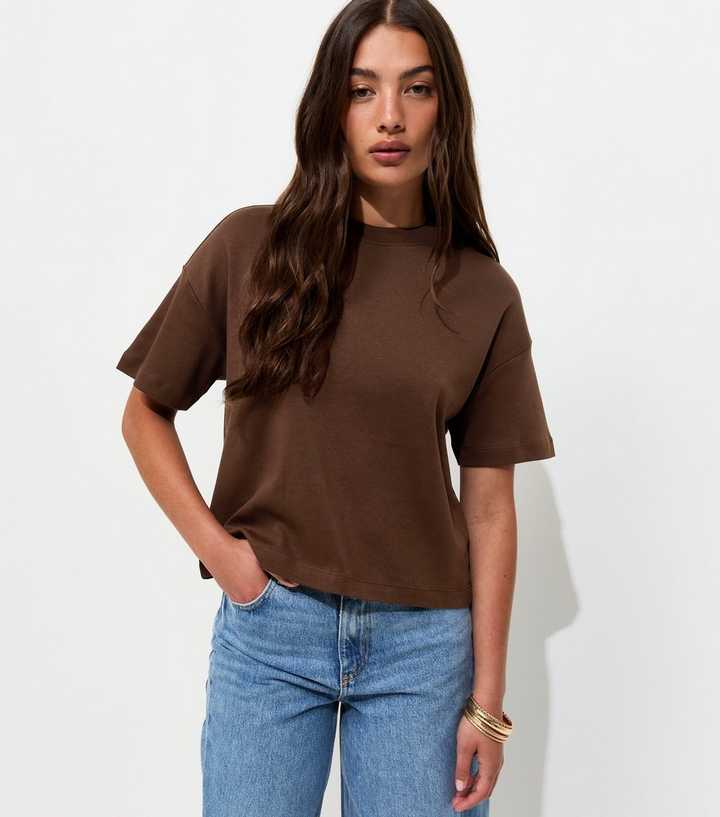 Premium Dark Brown Heavyweight Cotton Boxy T-Shirt