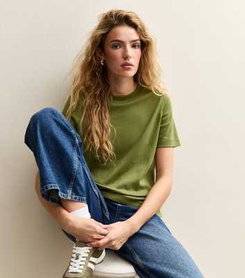 Premium Dark Khaki Heavyweight Cotton T-Shirt