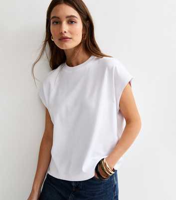 Premium White Grown On Sleeve Heavyweight Cotton T-Shirt