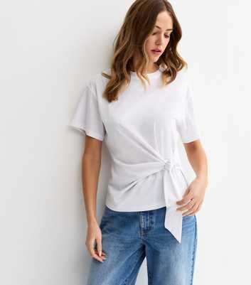 White Side Tie T-Shirt