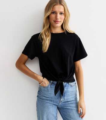 Black Tie Front T-Shirt