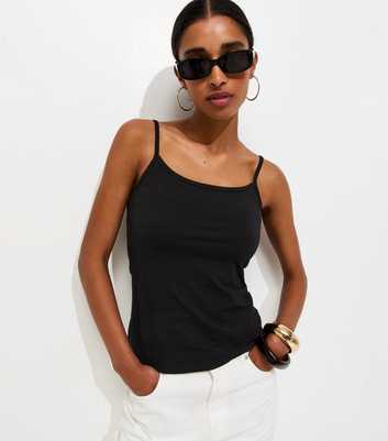 Black Scoop Neck Cami Top