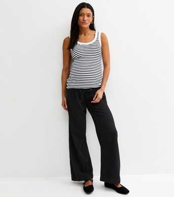 Maternity Black Over Bump Wide Leg Trousers