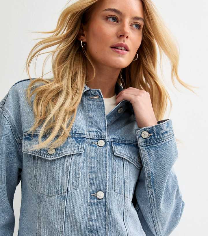 Tall Light Blue Oversized Denim Jacket