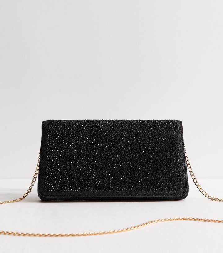 Black Diamant?� Embellished Chain Shoulder Bag