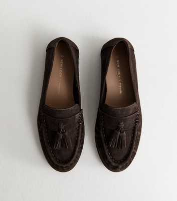 Premium Real Leather Brown Suede Tassel Loafers