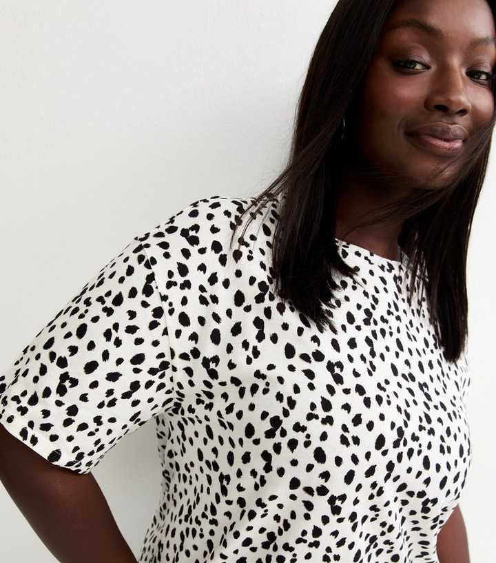 Curves Cream Leopard Print T-Shirt