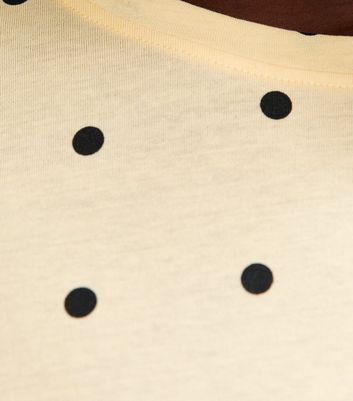 Curves Yellow Spot Print Tie Front T-Shirt | New Look