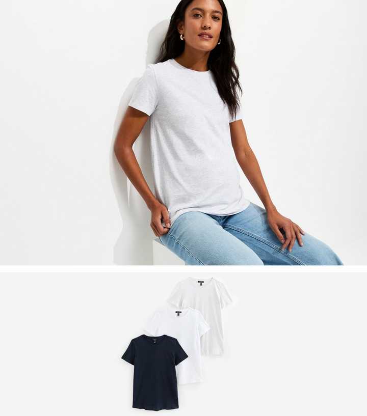 Maternity Pack of 3 Grey Crew Neck T-Shirts