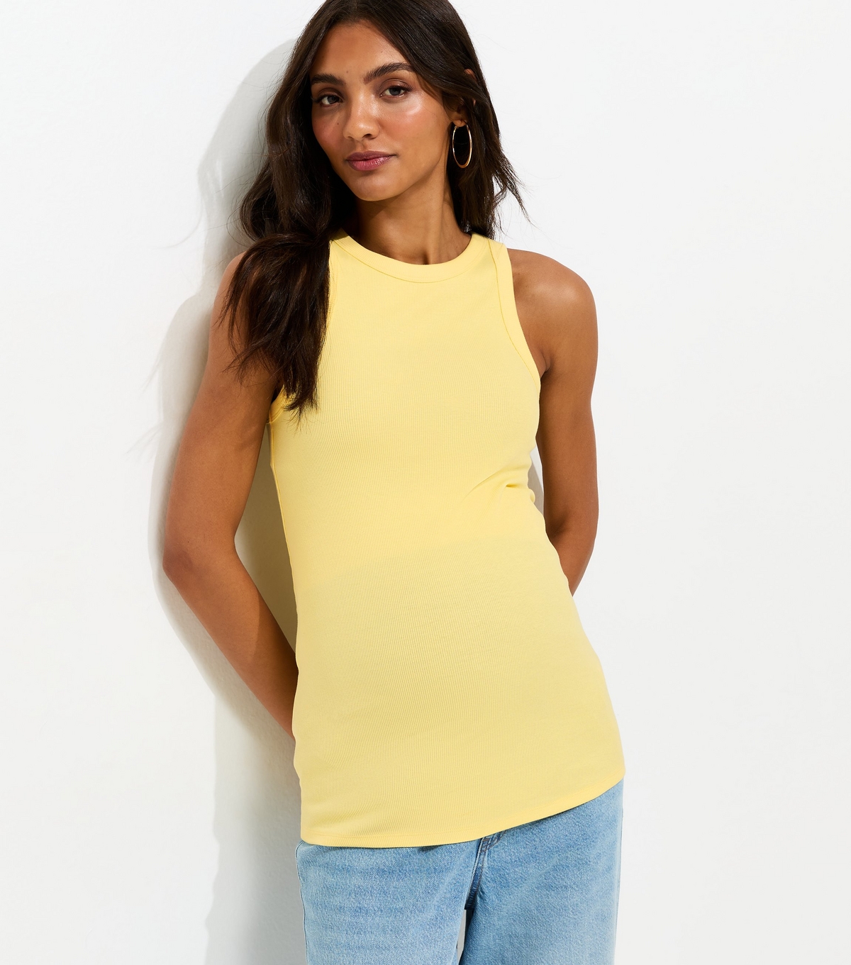 Women's Maternity Light Yellow Racer Vest Top New Look