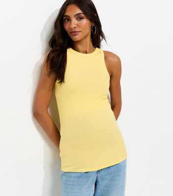 Maternity Light Yellow Racer Vest Top