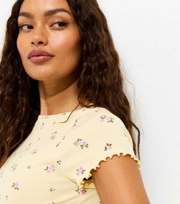 Petite Yellow Floral Print Top