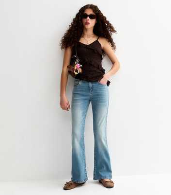 Girls Blue Low Rise Flared Jeans