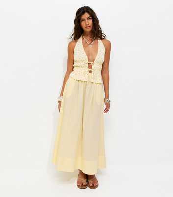 Light Yellow Cotton Poplin Circle Skirt
